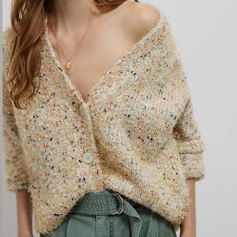 Anthropologie Maeve Twinkle Cropped Cardigan